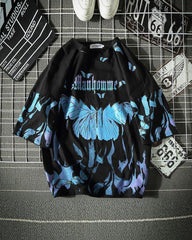 Blue Butterfly Streetwear T-Shirt