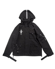 Futuristic Reflective Hooded Jacket