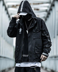 Futuristic Reflective Hooded Jacket