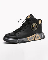 Motorcycle Leather High-top Sneakers