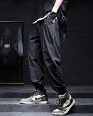 Patchwork Baggy Ice Silk Pants