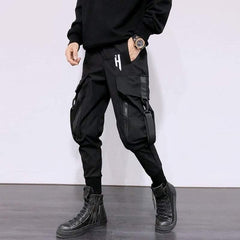 Street Style Black Slim Fit Cargo Pants