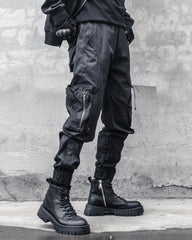 Ninja Black Slim Cargo Pants