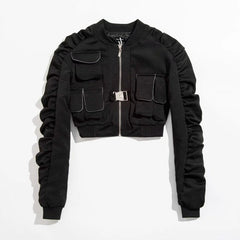 Techwear Short Zip Up Jacket Women's