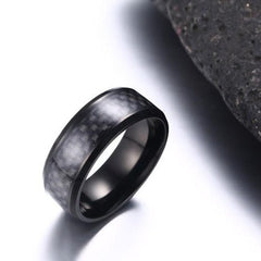 Black Titanium Carbon Fiber Ring