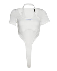 Short Sleeve Halter Bodysuit