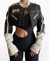 Try Everything Street PU Crop Jacket