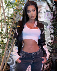 Try Everything Street PU Crop Jacket