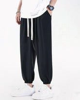 Ice Silk Drawstring Jogger Pants