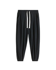 Ice Silk Drawstring Jogger Pants