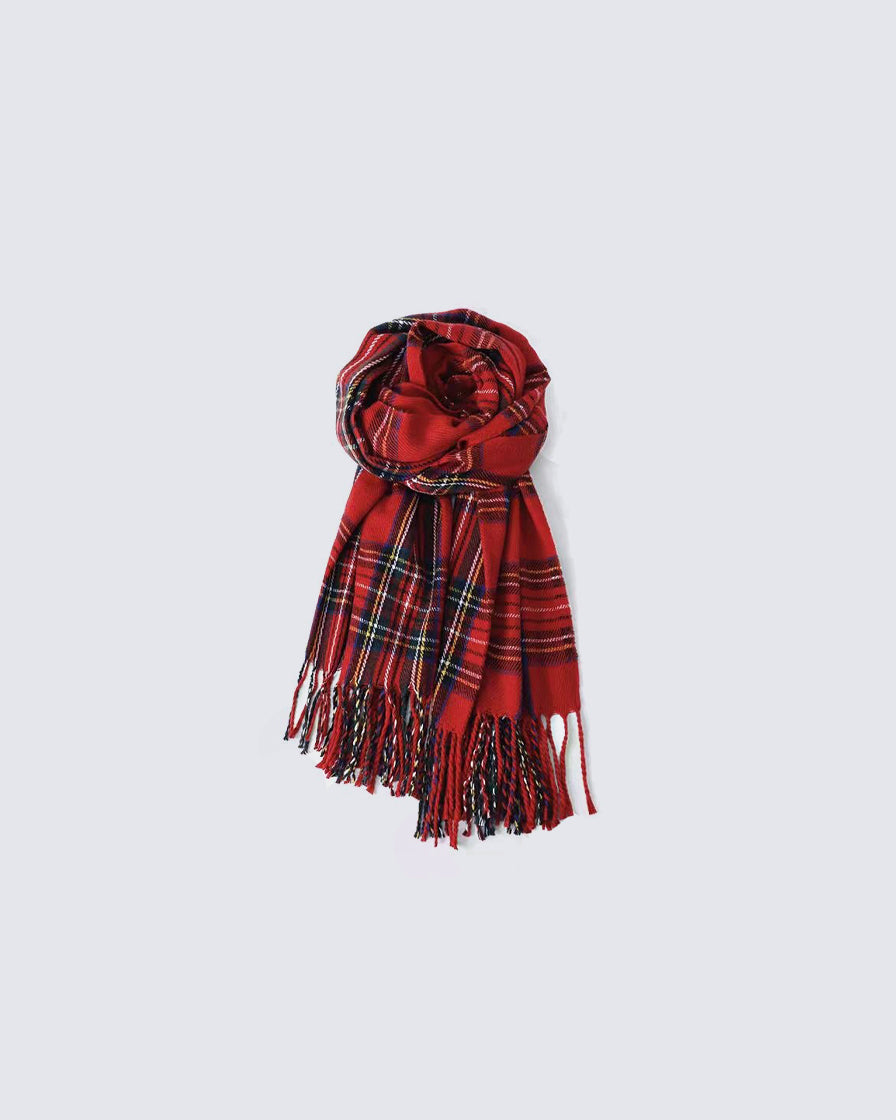 Christmas Plaid Faux Cashmere Scarf