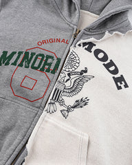 Design Contrast Patchwork Hooded Sweatshirt