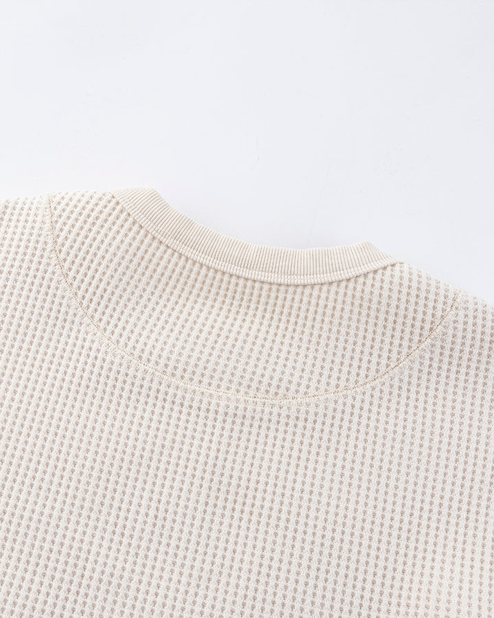 Graphic Printed Waffle Knit Sweatshirt