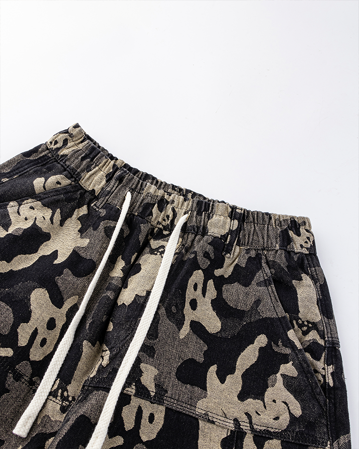 Camouflage Wide-Leg Pants