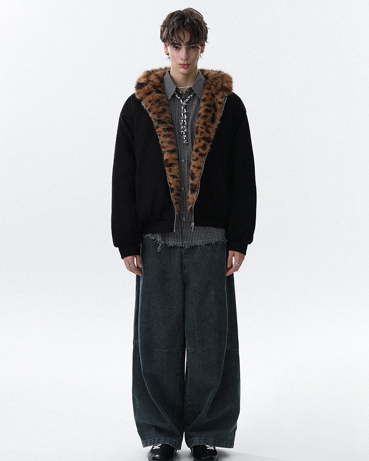 Faux Fur Collar and Ears Hooded Zip-Up Jacket