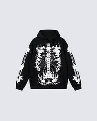 Autumn Winter Gradient Skeleton Print Hoodie