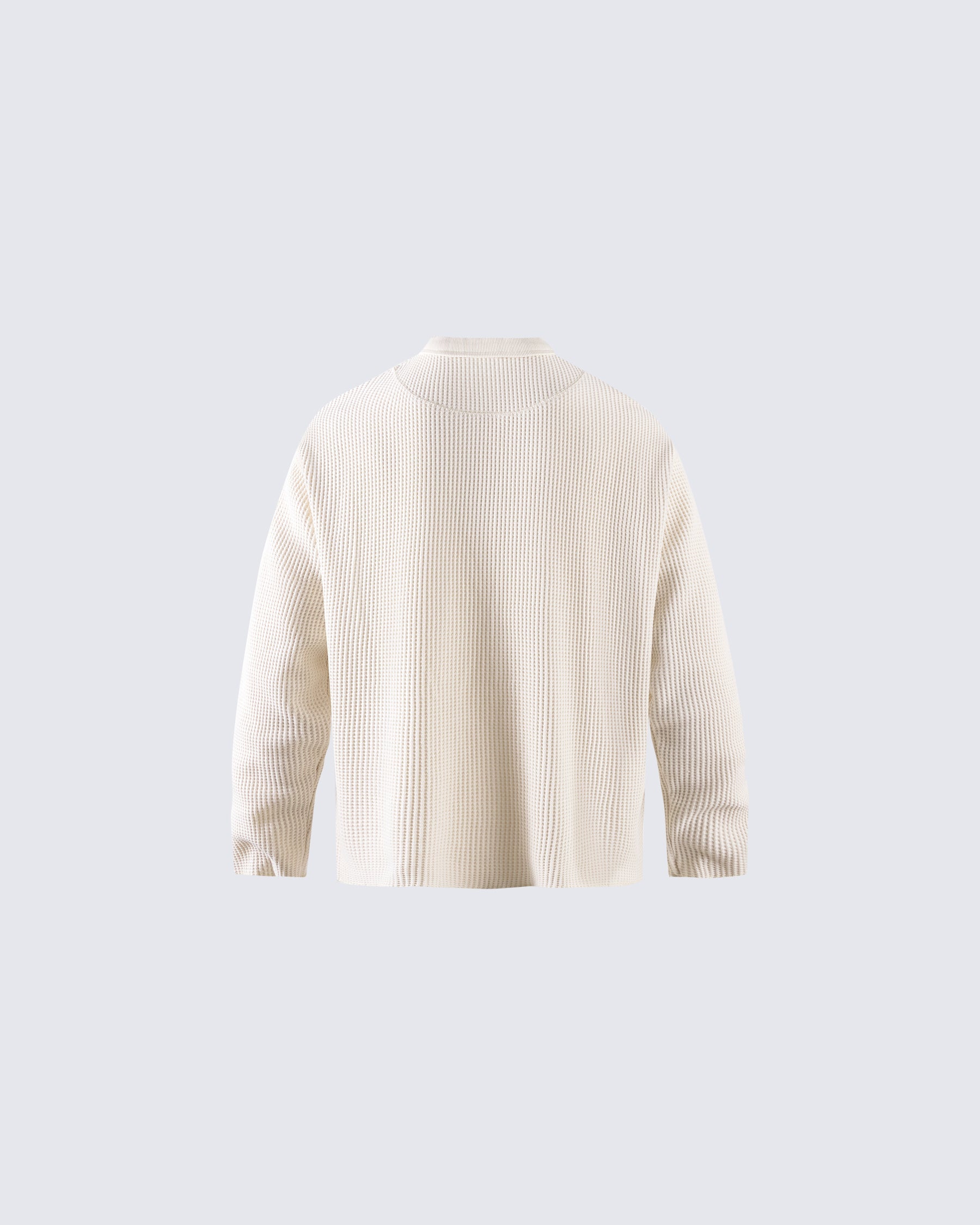 Graphic Printed Waffle Knit Sweatshirt