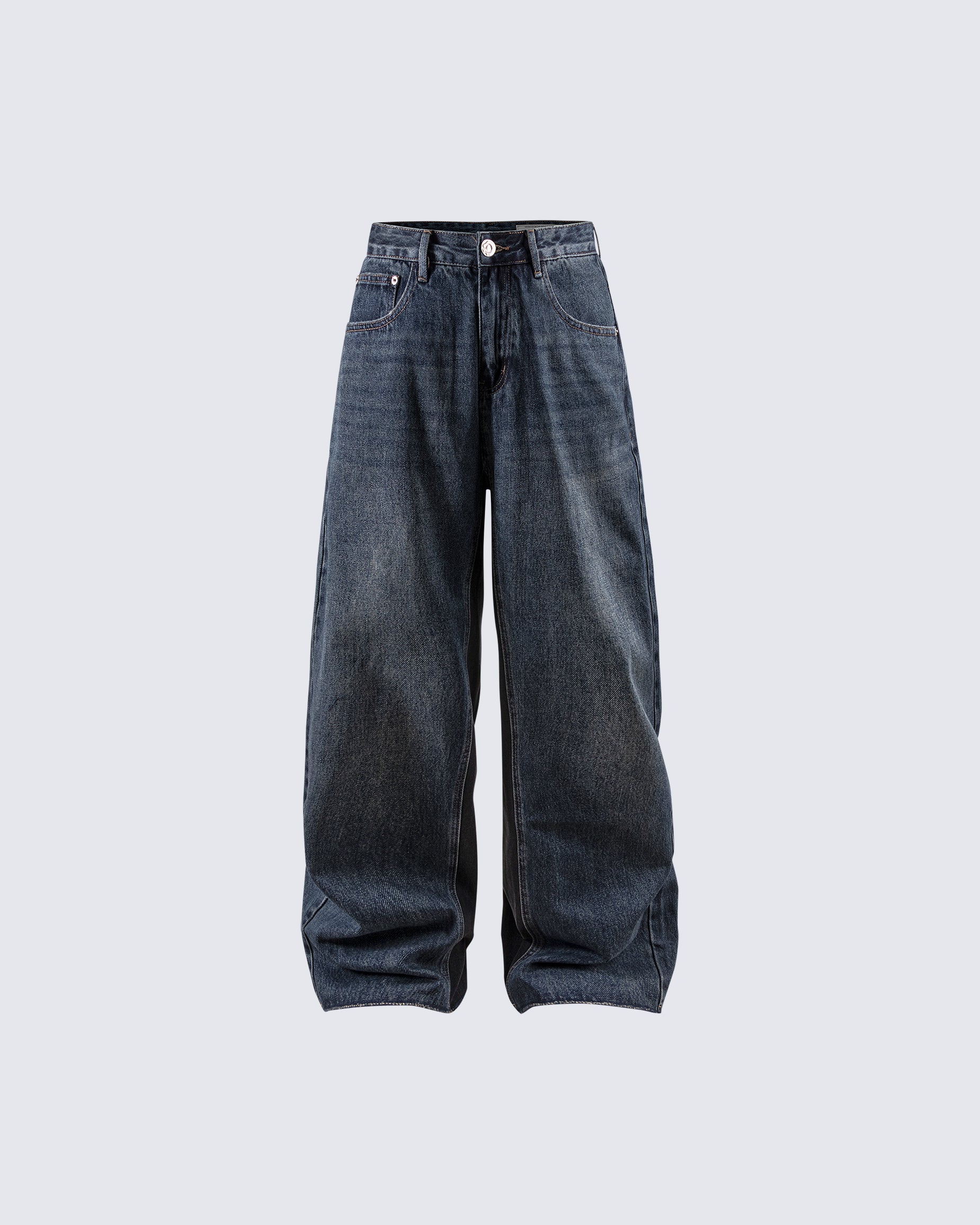Vintage Washed Wide-Leg Jeans