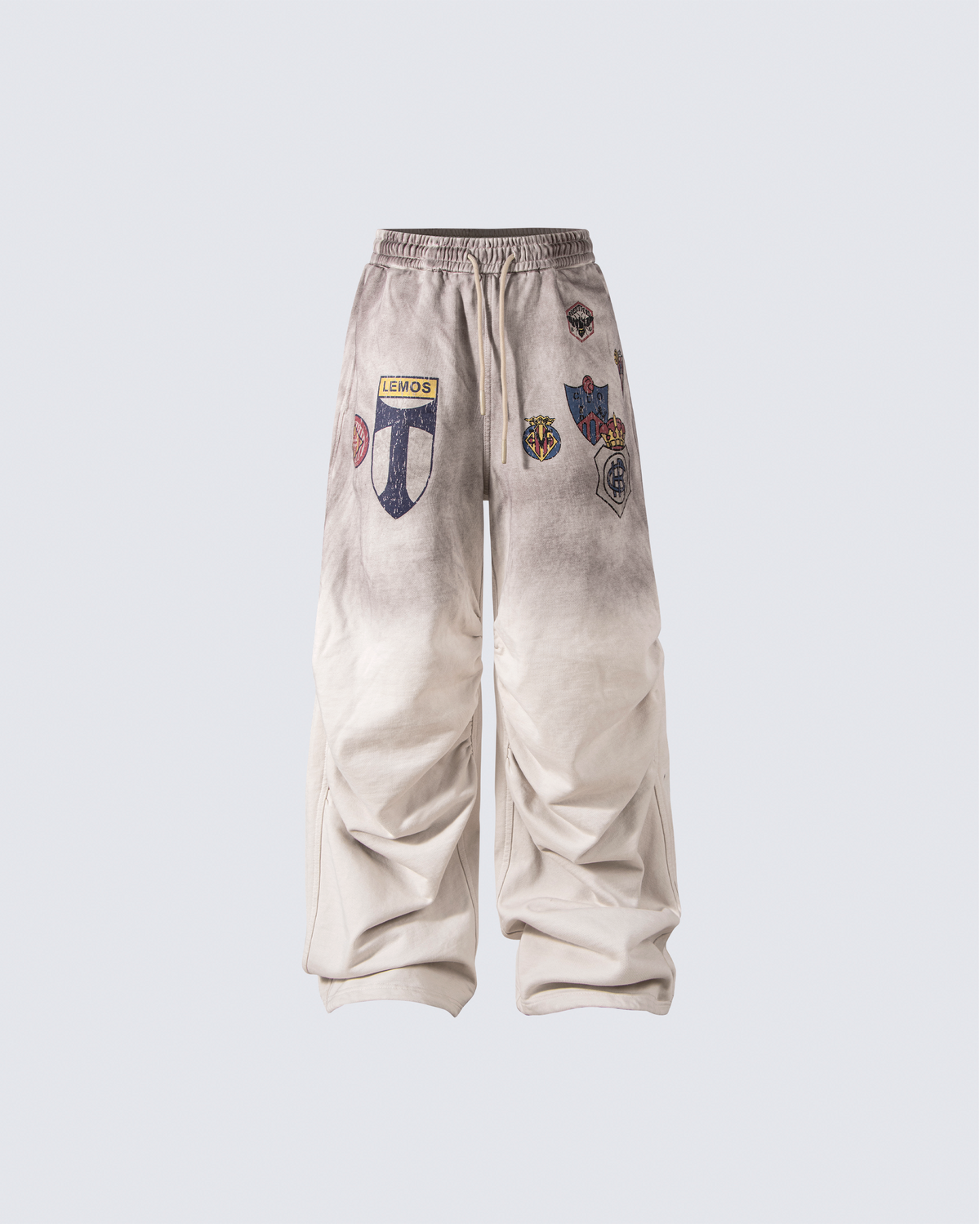 Gradient Patch Graphic Wide-Leg Pants