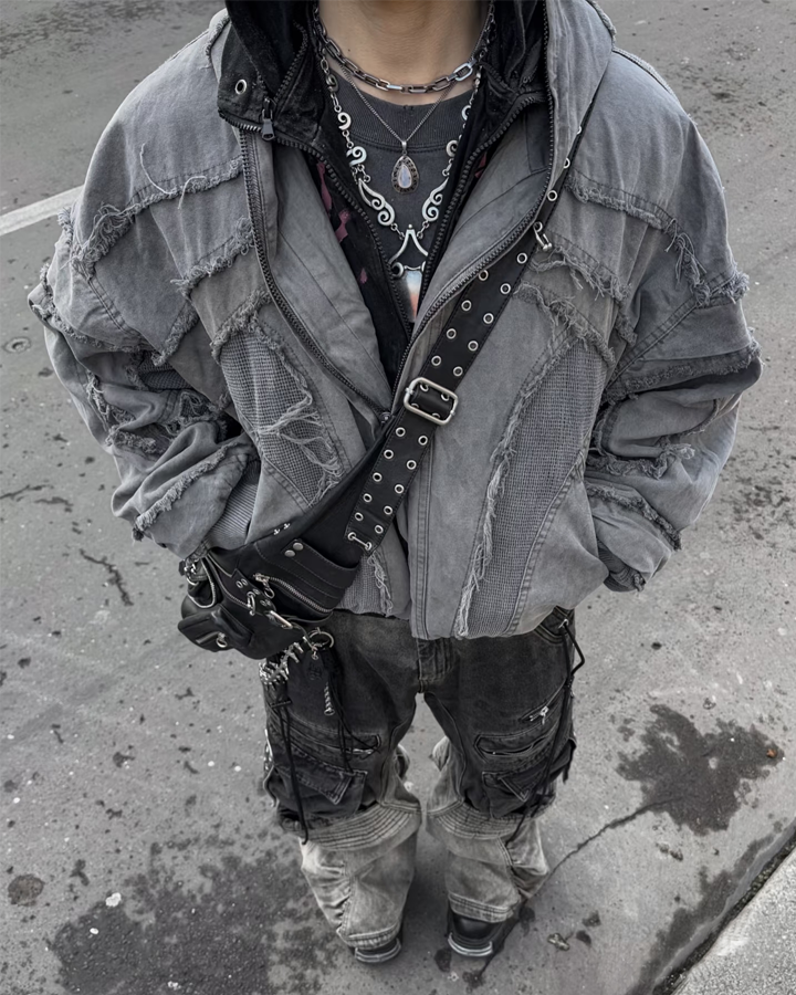 Deconstructed Hooded Denim Jacket