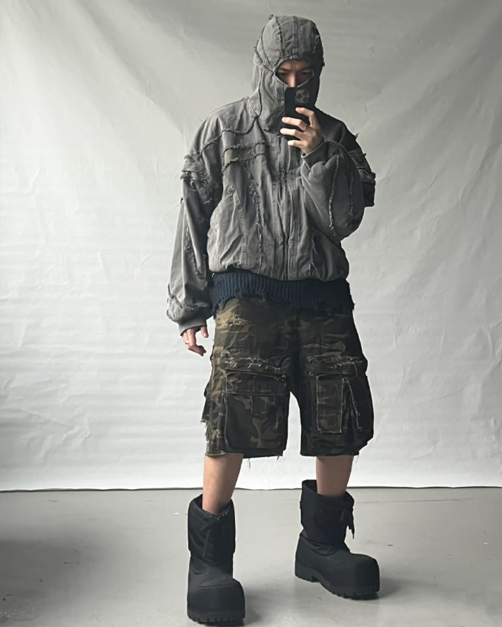 Deconstructed Hooded Denim Jacket