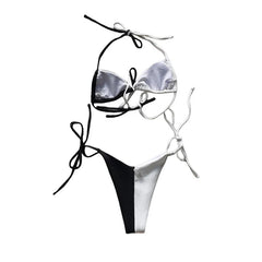 Goth Black And White Bikinis