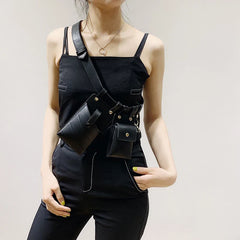 Black Mini Pocket Shoulder Bag