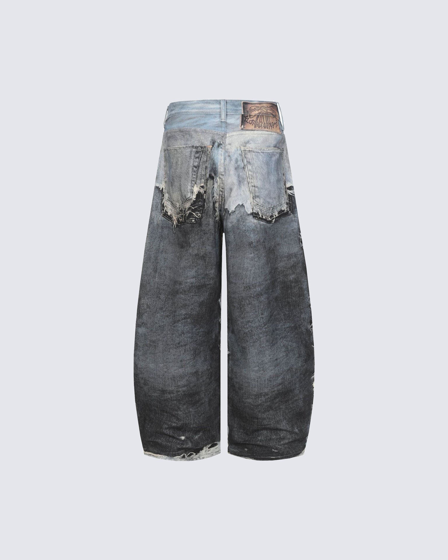 Vintage Destroyed Wide-Leg Jeans