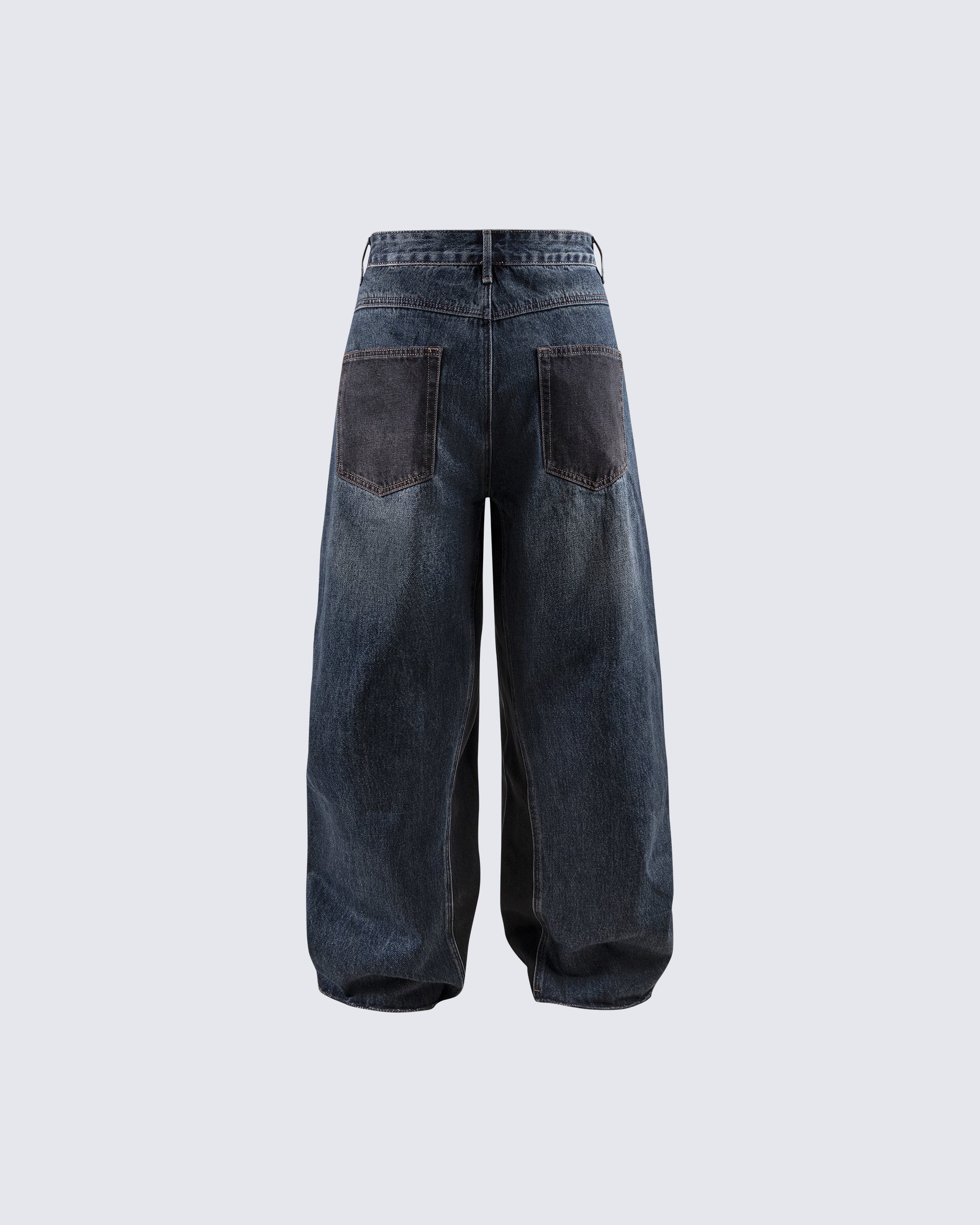 Vintage Washed Wide-Leg Jeans
