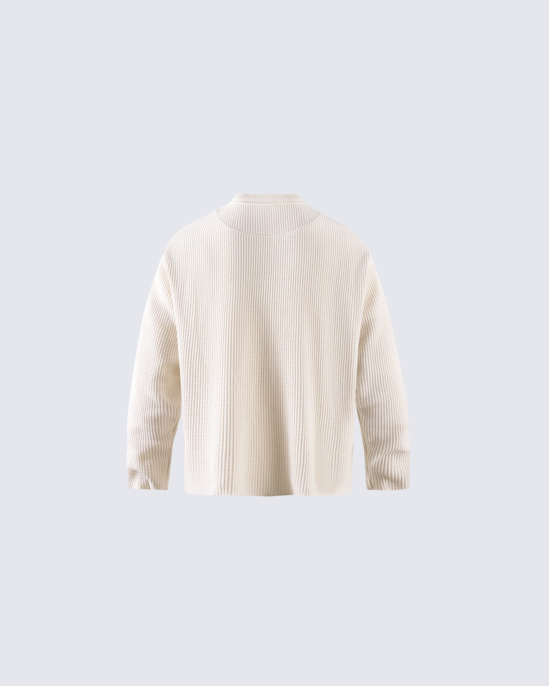 Graphic Printed Waffle Knit Sweatshirt