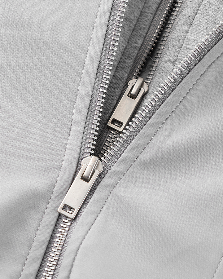 Silver Gray Faux Fur-Lined Hooded Jacket