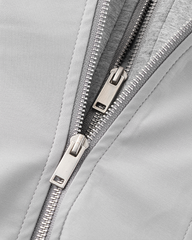 Silver Gray Faux Fur-Lined Hooded Jacket