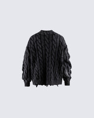 Autumn Winter New Cable Knit Button-Up Sweater