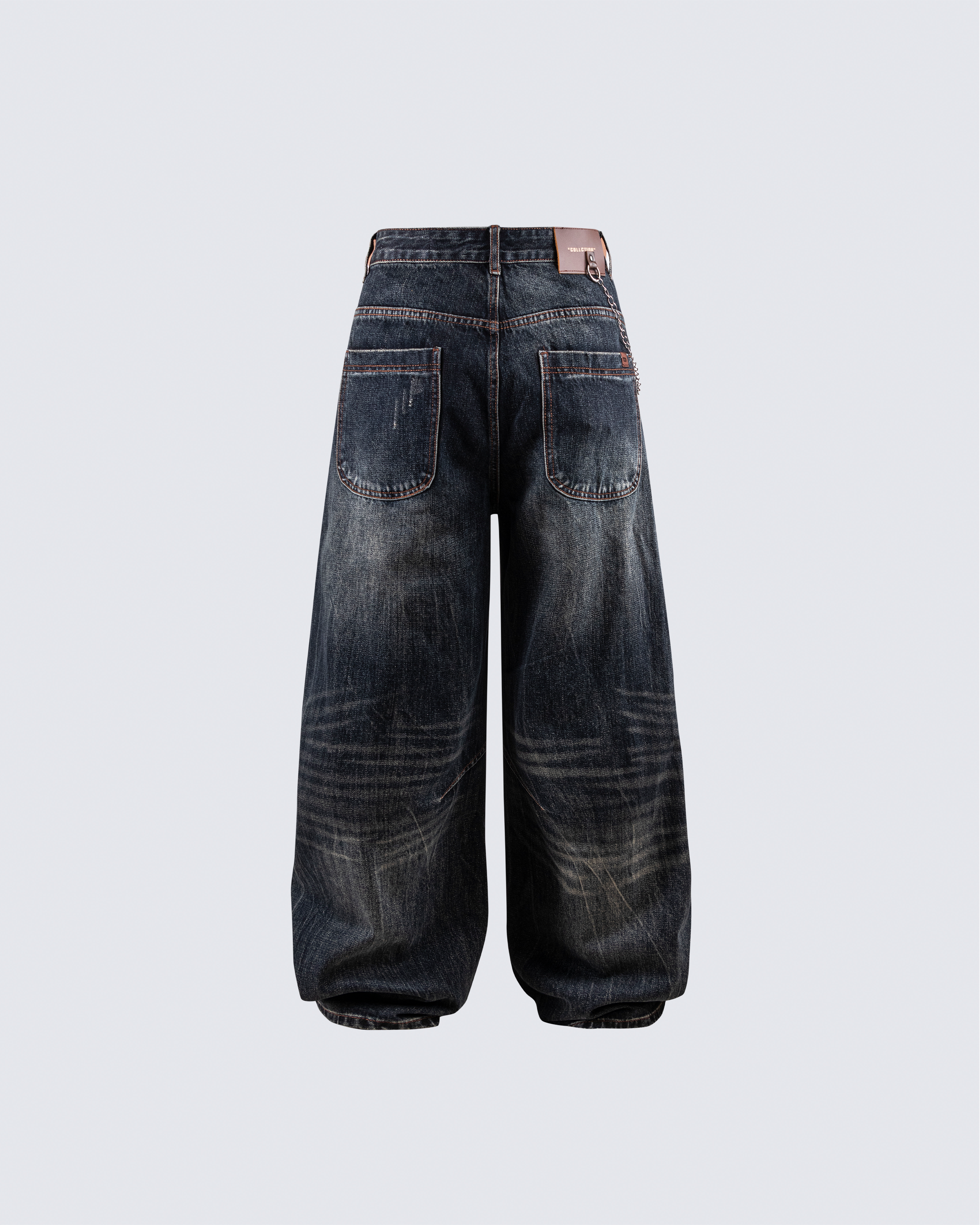 Dark Wash Wide-Leg Denim Pants