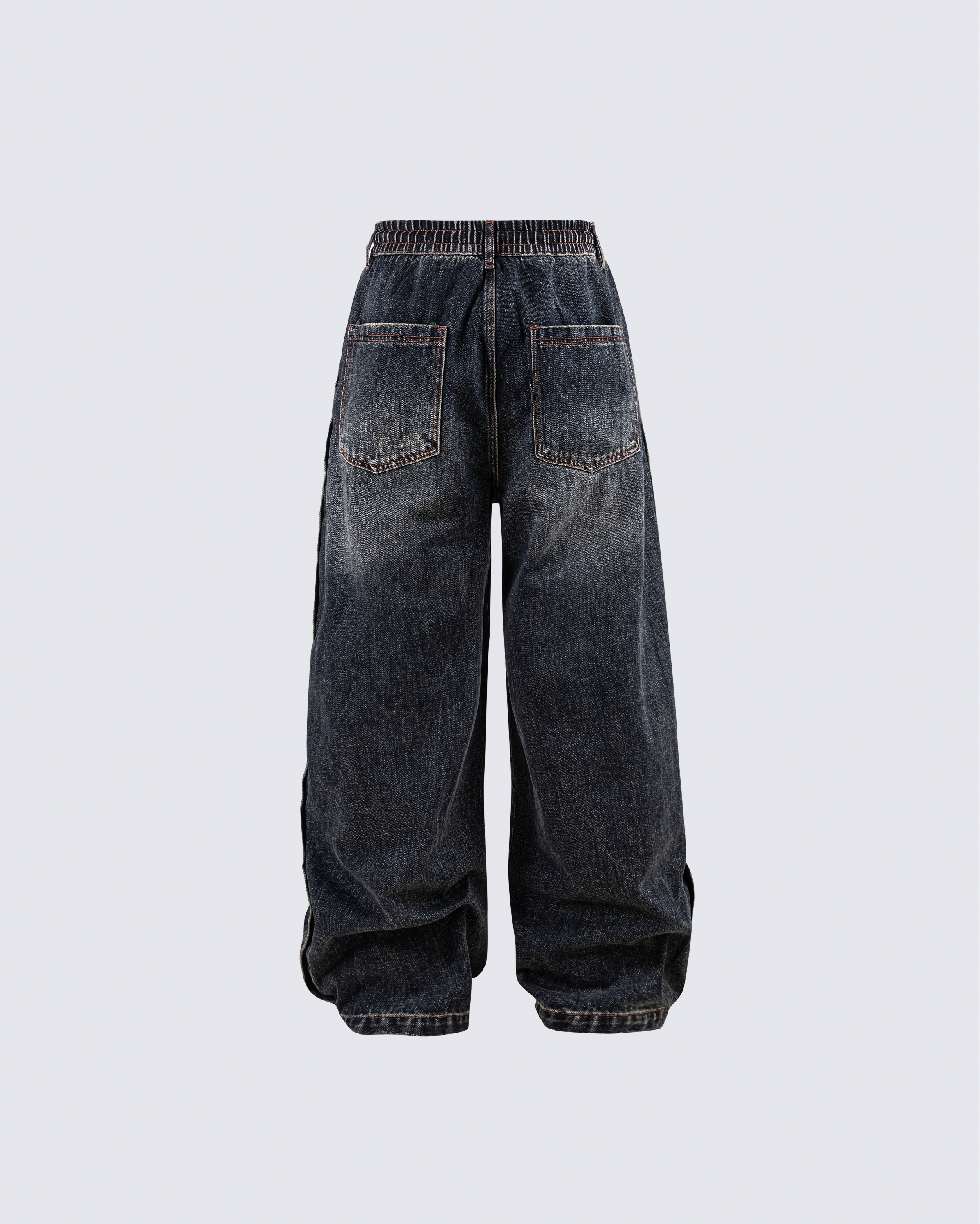 Multi-Pocket Wide-Leg Denim Pants