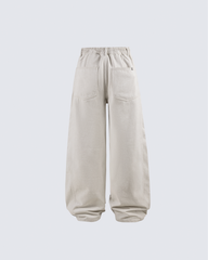 Vintage Wide-Leg Cotton Pants