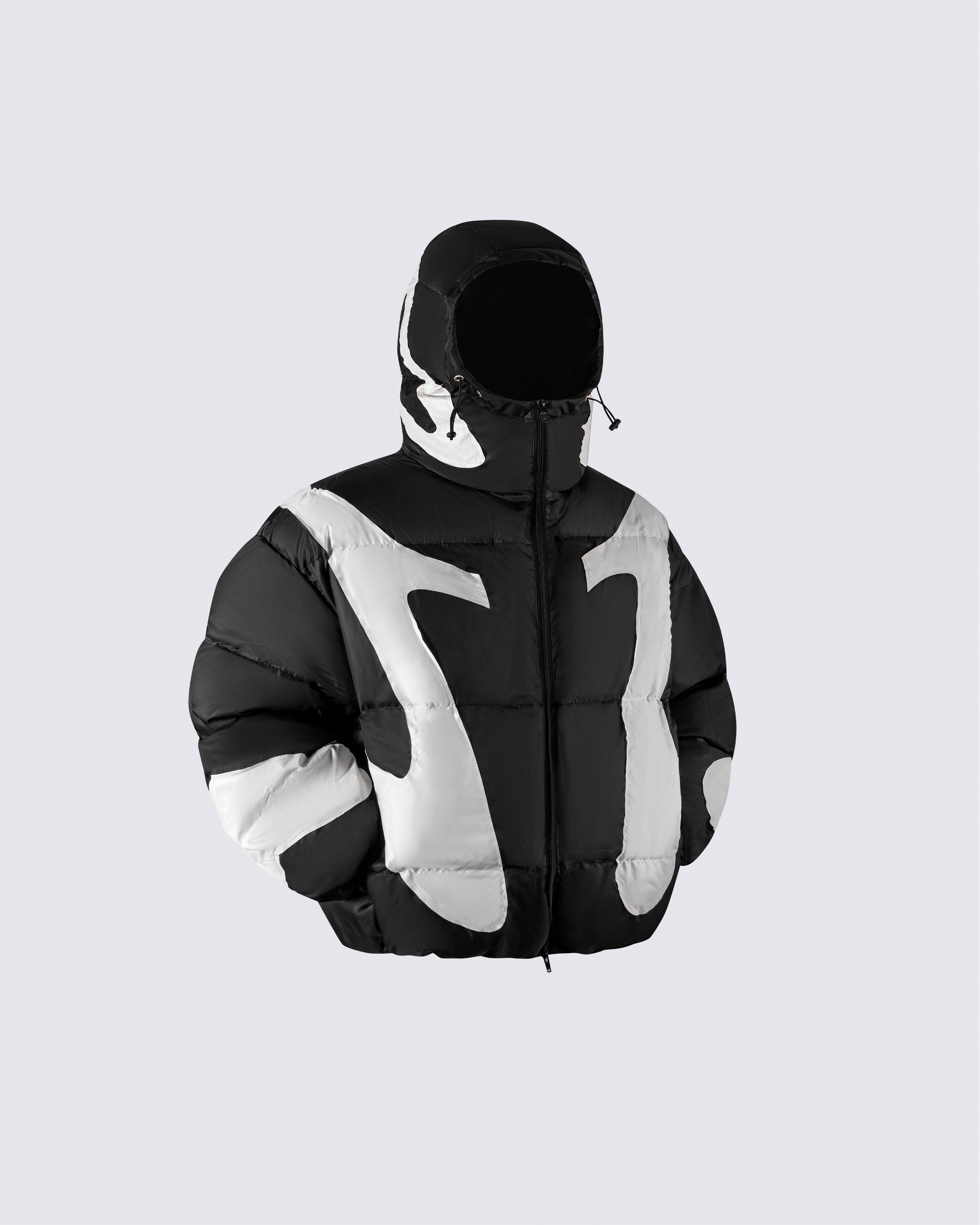 Black and White Puffer Jacket
