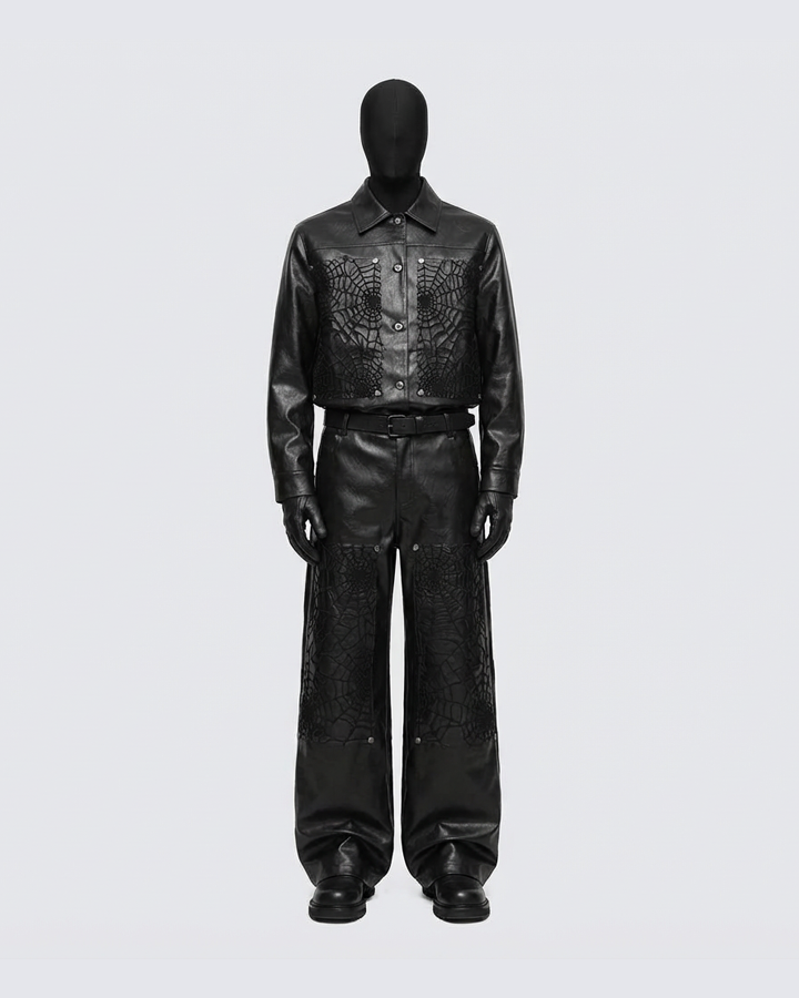 Wide-Leg Faux Leather Pants