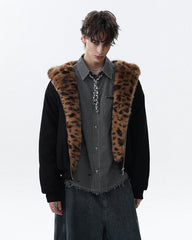 Faux Fur Collar and Ears Hooded Zip-Up Jacket