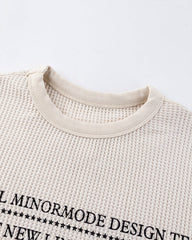 Graphic Printed Waffle Knit Sweatshirt