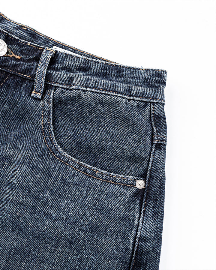 Vintage Washed Wide-Leg Jeans
