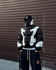 Black and White Puffer Jacket