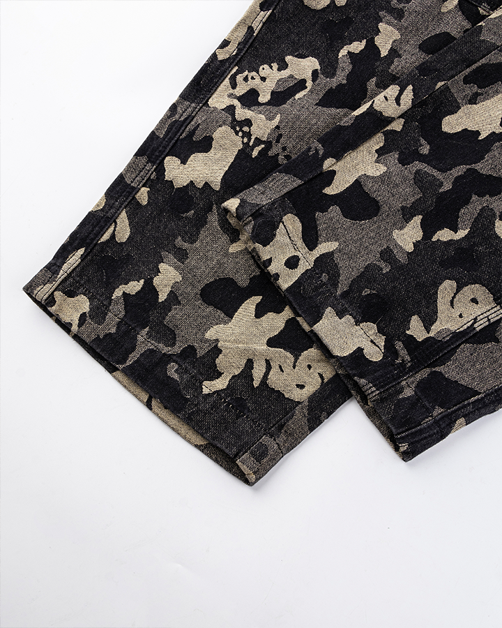 Camouflage Wide-Leg Pants