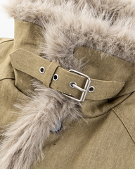 Faux Fur Collar Fleece-Lined Jacket