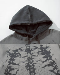 Autumn Winter Gradient Skeleton Print Hoodie