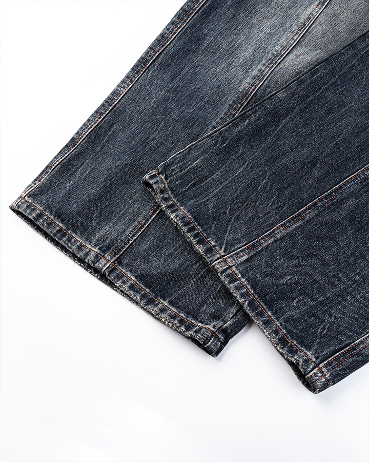 Dark Wash Wide-Leg Denim Pants