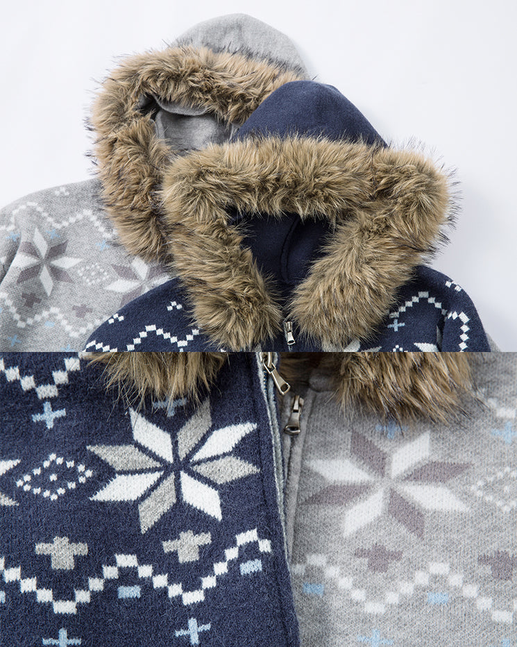 Christmas Style Furry Hood Sweatshirt