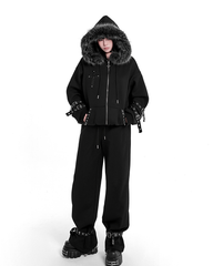 Punk Buckle Adjustable Jogger Pants