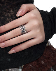 Vintage Distressed Cross Ring