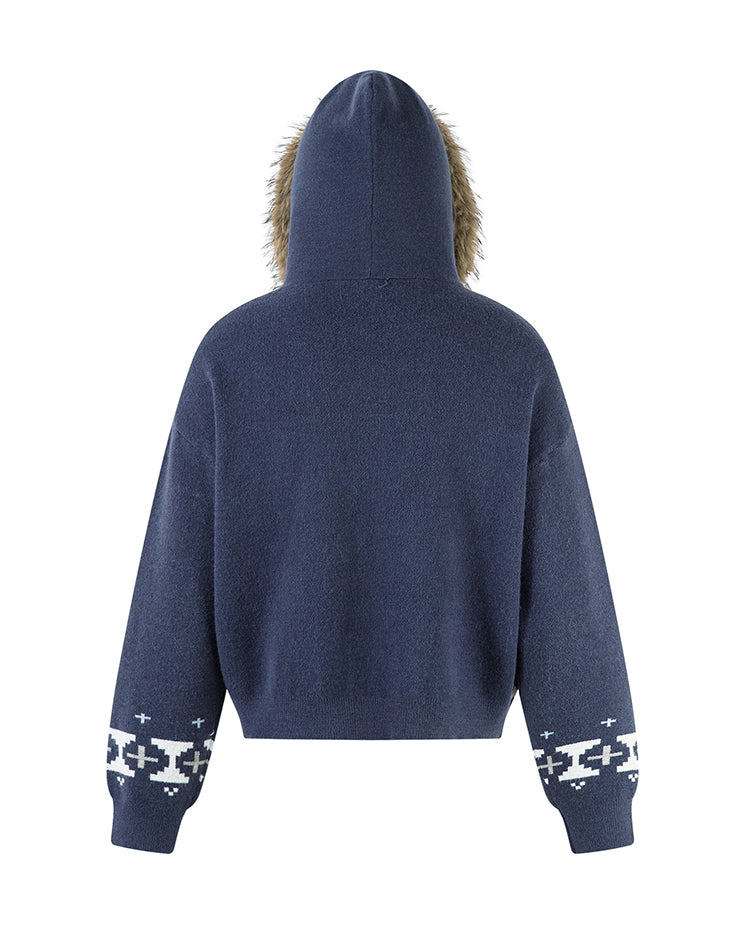 Christmas Style Furry Hood Sweatshirt